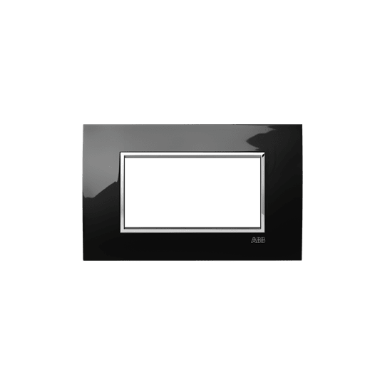 ABB - Square frame Lucent Brilliant Black 4M 4gang Mylos PLACCA NERO BRILLANTE.