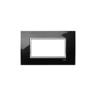 ABB - Square frame Lucent Brilliant Black 4M 4gang Mylos PLACCA NERO BRILLANTE.