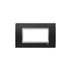 ABB - Placca Square Crystal Nero 4M 1gang Black - Mylos