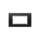 ABB - Placca Square Crystal Nero 4M 1gang Black - Mylos