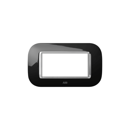 ABB - Placca round lucent nero brillante 4M 1gang black - Mylos