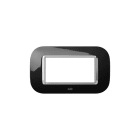 ABB - Placca round lucent nero brillante 4M 1gang black - Mylos