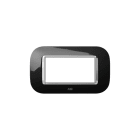 ABB - Placca round lucent nero brillante 4M 1gang black - Mylos