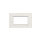 ABB - Square frame, Velvet, Pure white 4M 4gang White - Mylos PLACCA SQUARE BIANCO BIANCO 4M.
