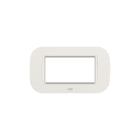 ABB - Round frame, Velvet, Pure white 4M 1gang White PLACCA ROUND BIANCO BIANCO 4M - Mylos
