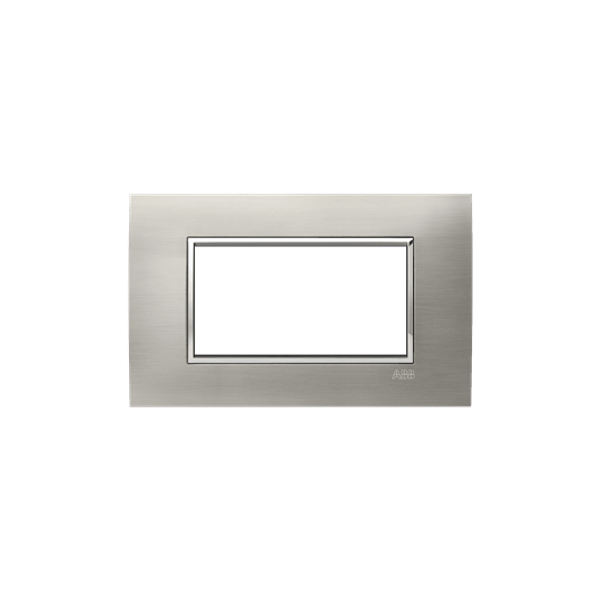 ABB - Square frame, metal, brushed steel 4M 4gang stainless steel acciaio spazz. - Mylos placca square.