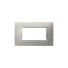 ABB - Square frame, metal, brushed steel 4M 4gang stainless steel acciaio spazz. - Mylos placca square.