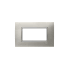 ABB - Square frame, metal, brushed steel 4M 4gang stainless steel acciaio spazz. - Mylos placca square. 2CSY0402QSZ