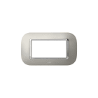 ABB - Round frame, Metal, Brushed steel 4M 1gang Stainless steel - Mylos PLACCA ROUND ACCIAIO SPAZZ. 4M.
