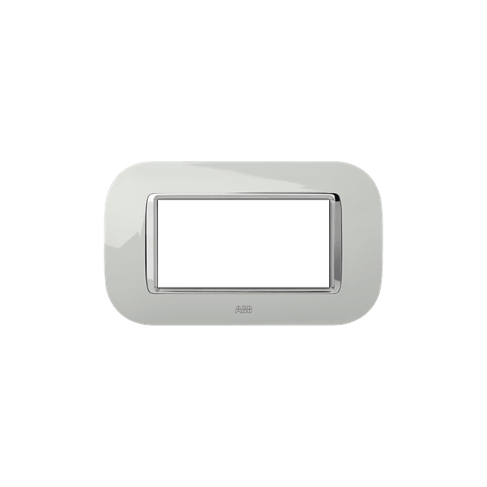 ABB - Round frame Lucent Ice 4M 1gang Silver Placca Ghiaccio Mylos