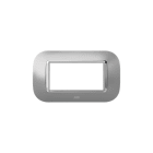 ABB - Round frame, Metal, Satin Aluminium 4M 4gang - Mylos PLACCA ROUND ALLUMINIO SATINATO 4M.