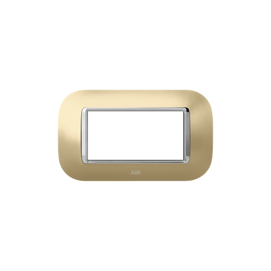 ABB - Round frame, Metal, Satin Gold 4M 4gang - Mylos PLACCA ROUND METAL ORO SATIN. 4M