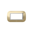 ABB - Round frame, Metal, Satin Gold 4M 4gang - Mylos PLACCA ROUND METAL ORO SATIN. 4M