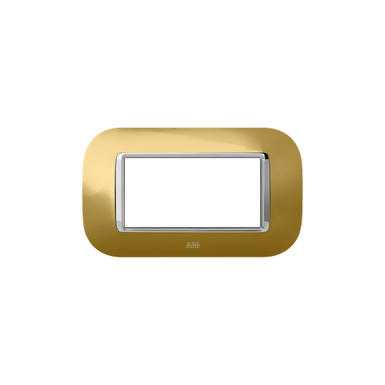 ABB - Round frame metal glossy gold 4M 4gang oro lucido Mylos placca round metal oro lucido 4M.