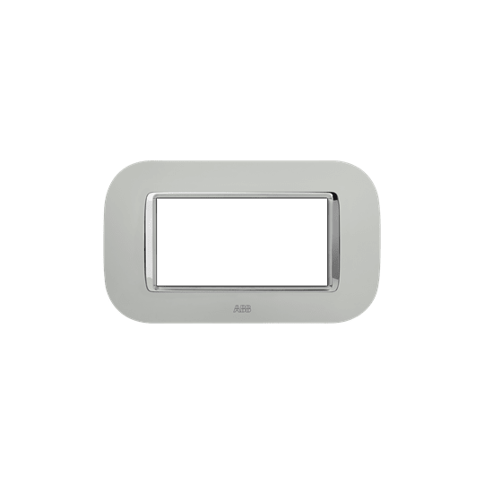 ABB - Placca round velvet ghiaccio 4M 1gang silver - Mylos