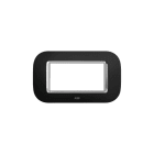 ABB - Placca round velvet nero 4M 4gang black - Mylos