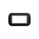 ABB - Placca round velvet nero 4M 4gang black - Mylos