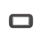 ABB - Placca Round Velvet Anthracite 4M 1gang Mylos - Mylos.