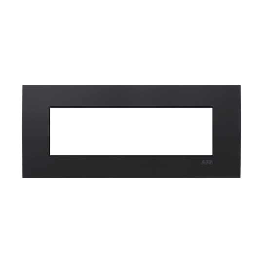 ABB - Etik Square Frame 7M Black 7gang Black - Mylos PLACCA ETIK SQUARE 7M NERO