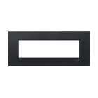 ABB - Etik Square Frame 7M Black 7gang Black - Mylos PLACCA ETIK SQUARE 7M NERO