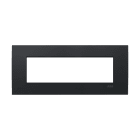 ABB - Etik Square Frame 7M Black 7gang Black - Mylos PLACCA ETIK SQUARE 7M NERO