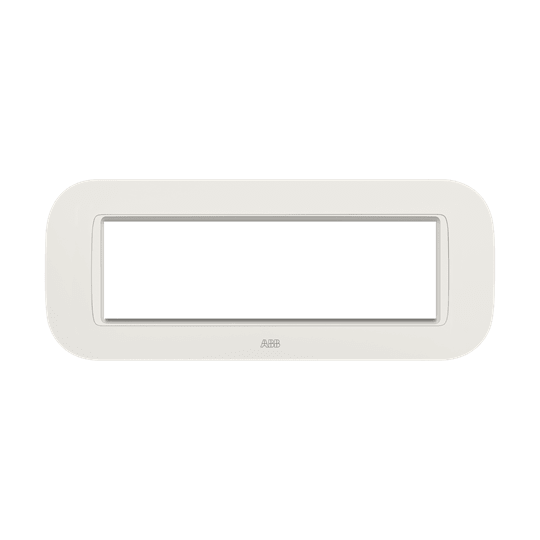 ABB - Round frame, Velvet, Pure white 7M 7gang White - Mylos PLACCA ROUND BIANCO 7M.