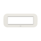 ABB - Round frame, Velvet, Pure white 7M 7gang White - Mylos PLACCA ROUND BIANCO 7M.