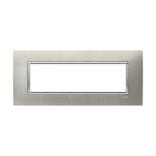 ABB - Placca Square Metal Acciaio Spazz. 7M Brushed Steel 1gang Stainless Steel - Mylos