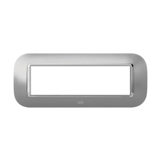 ABB - Round frame, Metal, Satin Aluminium 7M 1gang - Mylos PLACCA ROUND METAL ALLUM. SATIN. 7M