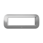 ABB - Round frame, Metal, Satin Aluminium 7M 1gang - Mylos PLACCA ROUND METAL ALLUM. SATIN. 7M