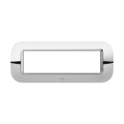 ABB - Round frame, Metal, Glossy Chrome 7M 7gang - Mylos PLACCA ROUND METAL CROMO LUCIDO 7M.