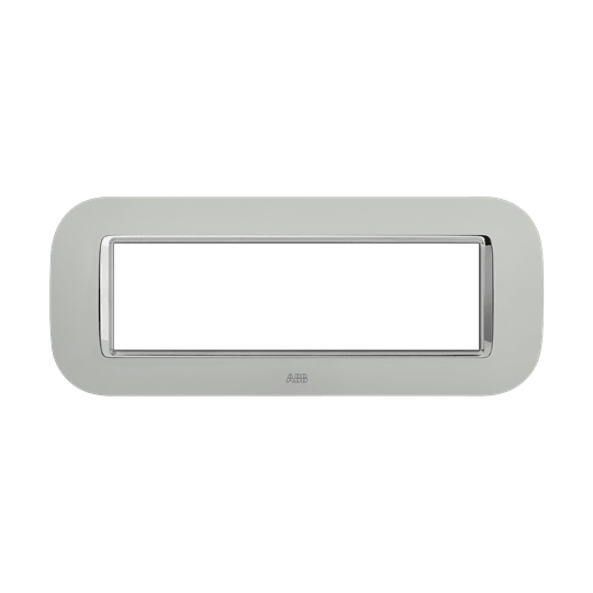 ABB - Round frame, Velvet, Ice 7M 7gang Silver - Mylos PLACCA ROUND VELVET GHIACCIO 7M