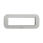 ABB - Round frame, Velvet, Ice 7M 7gang Silver - Mylos PLACCA ROUND VELVET GHIACCIO 7M