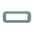 ABB - Placca round in velluto grigio freddo 7M 7gang - Mylos