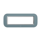 ABB - Placca round in velluto grigio freddo 7M 7gang - Mylos