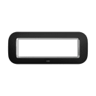 ABB - Placca round velvet nero 7M 7gang black Mylos.