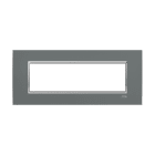 ABB - Placca Square Velvet Graphite 7M 7gang Black Mylos