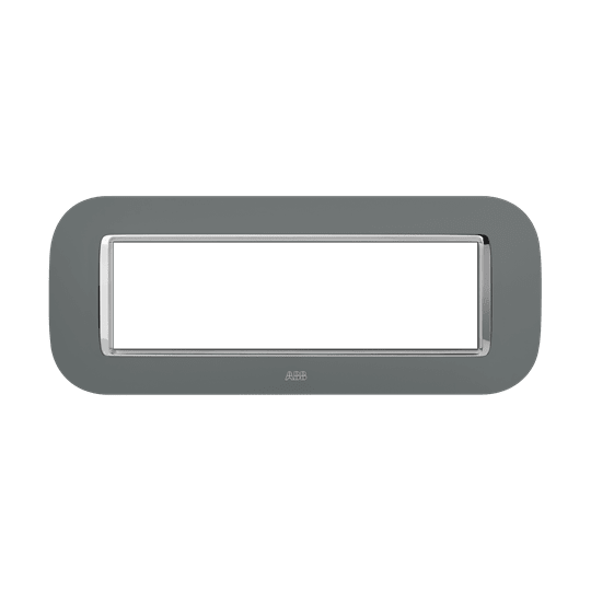 ABB - Round frame velvet graphite 7M 7gang black placca Mylos.