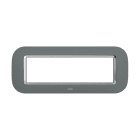 ABB - Round frame velvet graphite 7M 7gang black placca Mylos. 2CSY0725RSP