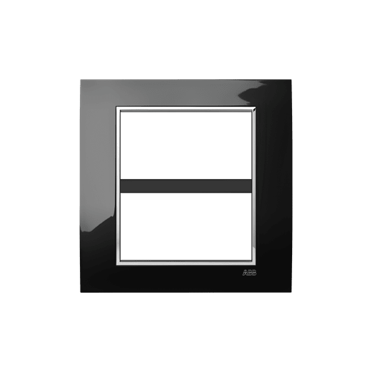 ABB - Placca Square Lucent Nero Brillante 4+4M 8gang Black - Mylos
