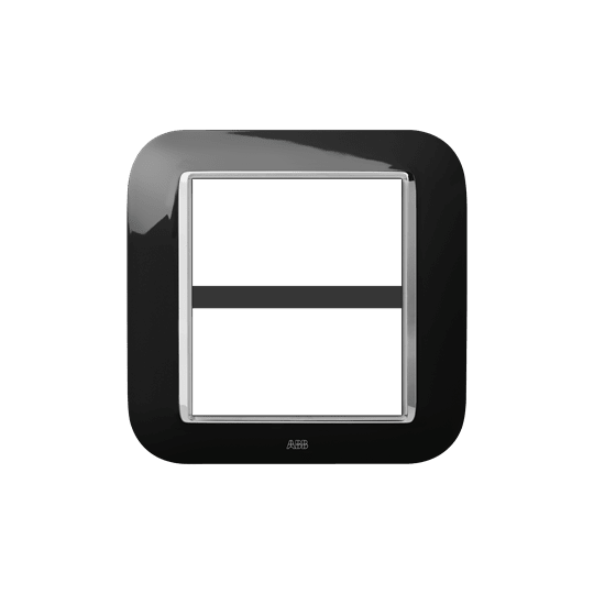 ABB - Placca round lucent nero brillante 4+4M 8gang black - Mylos