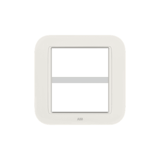 ABB - Round frame, velvet, pure white 4+4M 8gang - Mylos Placca round bianco 8gang.