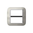 ABB - Placca round metal acciaio spazzato 4+4M 2gang stainless steel - Mylos.