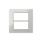 ABB - Square frame Lucent Ice 4+4M 8gang Silver Placca Ghiaccio Mylos.