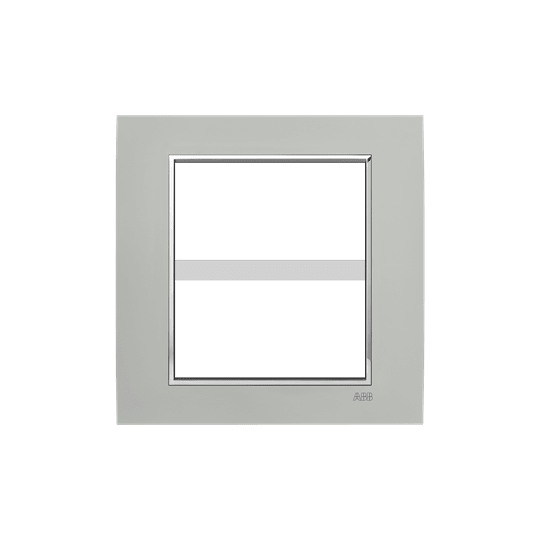 ABB - Square frame metal satin allum 4+4M 2gang titanium placca mylos.
