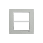 ABB - Square frame metal satin allum 4+4M 2gang titanium placca mylos. 2CSY0804QLZ