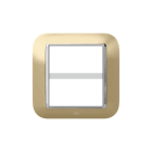 ABB - Placca round metal oro satin 4+4M 2gang gold Mylos.