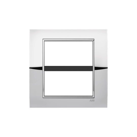 ABB - Placca Square Metal Cromo Lucido 4+4M 2gang Chrome - Mylos 2CSY0806QLZ