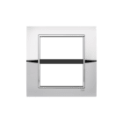 ABB - Placca Square Metal Cromo Lucido 4+4M 2gang Chrome - Mylos 2CSY0806QLZ