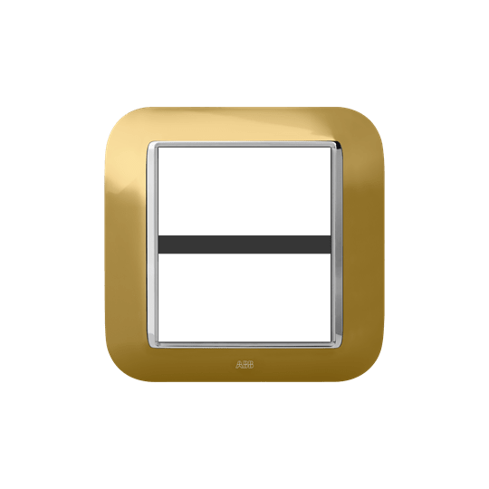 ABB - Round frame, metal, glossy gold 4+4M 8gang - Mylos Placca round metal oro lucido 4+4M.